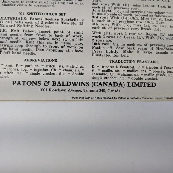 Vintage Patons Knitting & Crochet Instructions 60's hippie Headbands & Belts - Picture 4 of 4